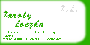 karoly loczka business card